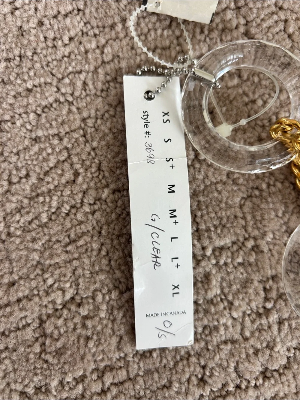 Suzi Roher Clear Acrylic Link Belt with Gold Chain
